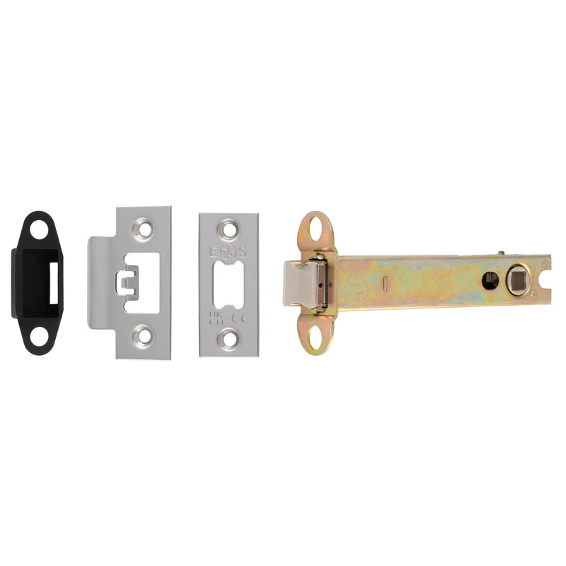127Mm Heavy Duty Tubular Latch - 8Mm Follower - Square - Bright Stainless Steel 127mm