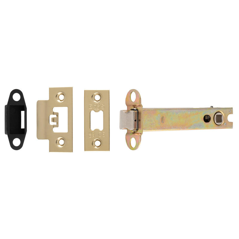 127Mm Heavy Duty Tubular Latch - 8Mm Follower - Radius - Stainless Brass