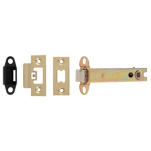 127Mm Heavy Duty Tubular Latch - 8Mm Follower - Square - Stainless Brass