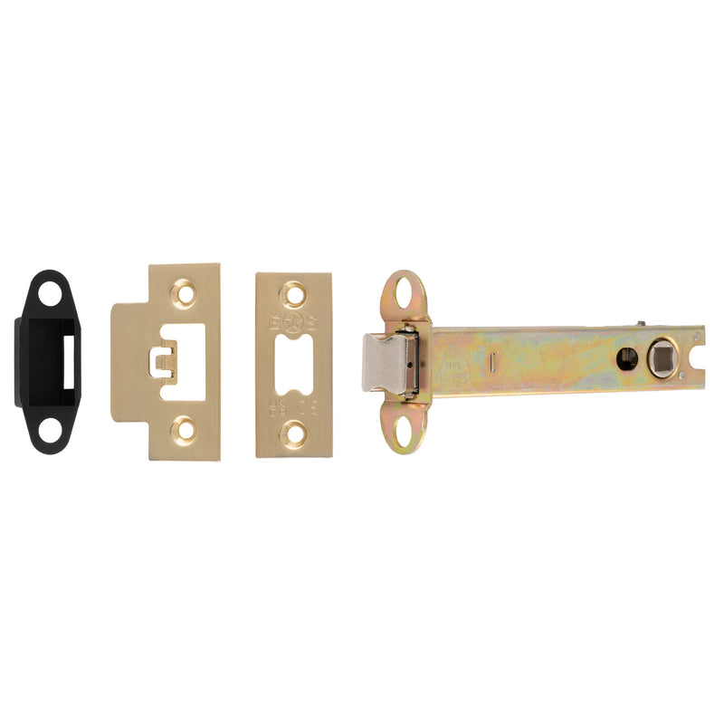 127Mm Heavy Duty Tubular Latch - 8Mm Follower - Square - Satin Brass