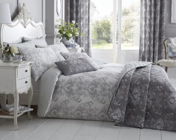 Toile Grey Single Duvet Set