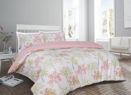 Trees Blush Pink Double Duvet Cover Set