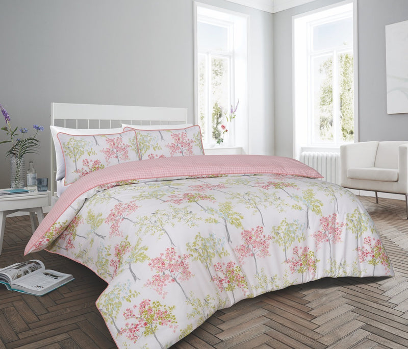 Trees Blush Pink Single Duvet Cover set