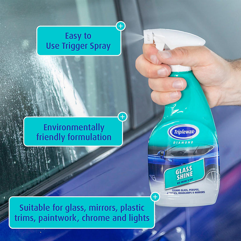 Triplewax Glass Shine Streak Free Glass Interior Exterior Window Cleaner 500ml