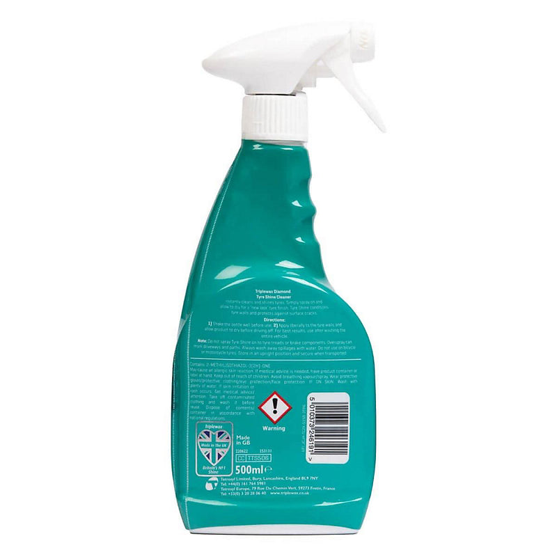 Triplewax Tyre Shine Dressing New Look Finish Clean & Protect Spray 500ml