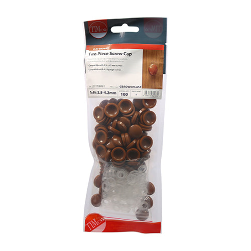 TIMCO Two Piece Screw Caps Black - To fit 3.5 to 4.2 Screw