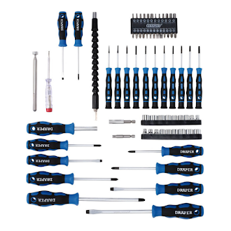 Draper Screwdriver, Socket and Bit Set, Blue (70 Piece) 40850 Draper - Town Tools