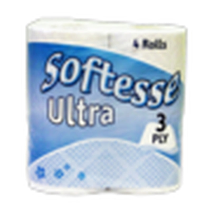 Softesse 3 Ply Ultra White Toilet Rolls 4 Pack