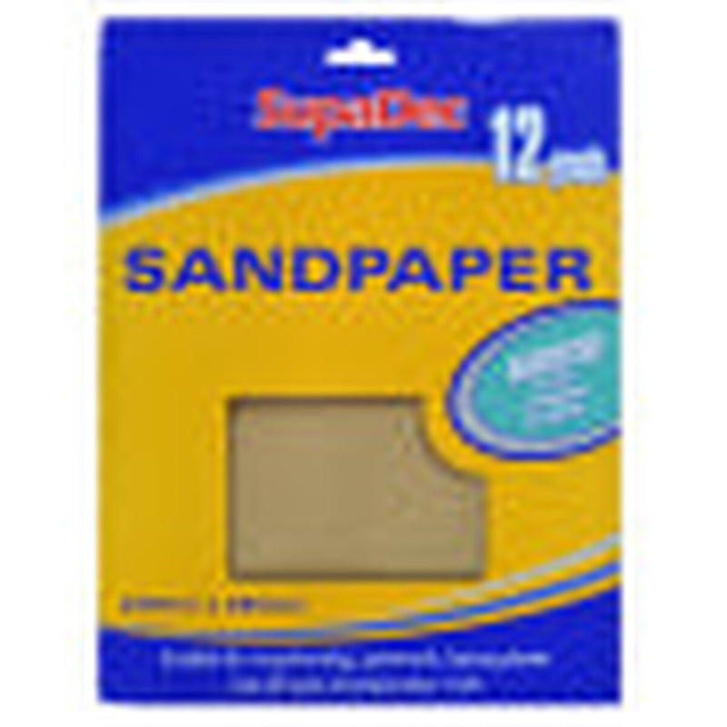 SupaDec General Purpose Sandpaper Pack 12 Assorted