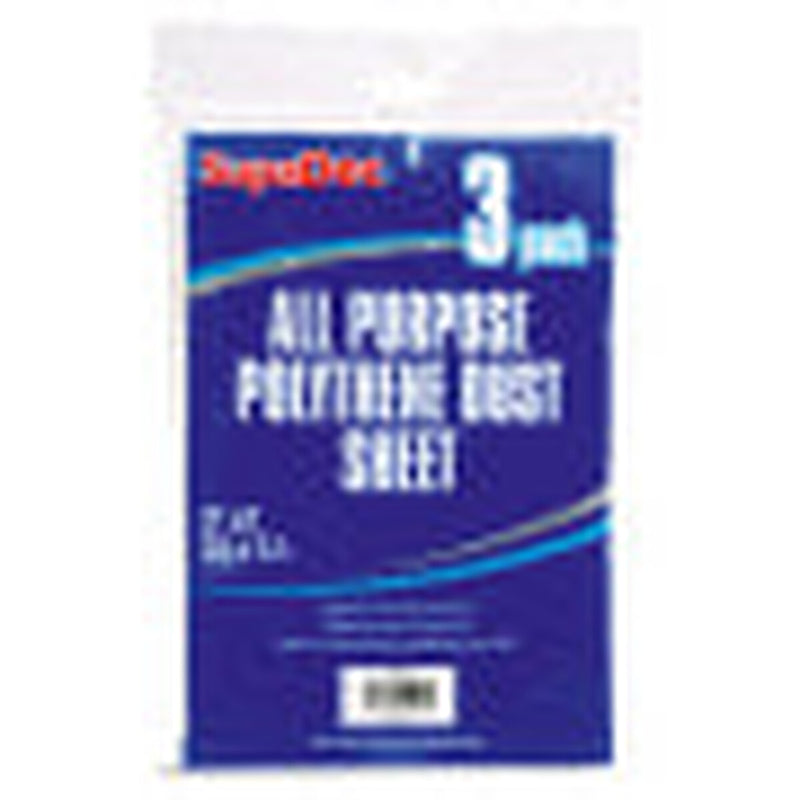 SupaDec All Purpose Polythene Dust Sheets 12' x 9' Pack 3