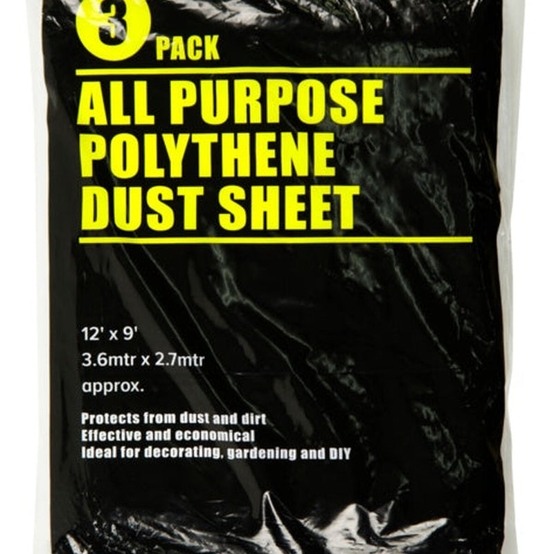 SupaDec Clear Dust Sheet 12' x 9' Pack 3