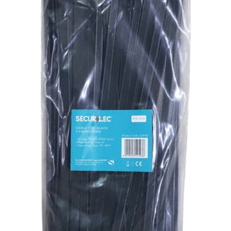 Securlec Black Cable Ties 7.6mm x 370mm Pack 100