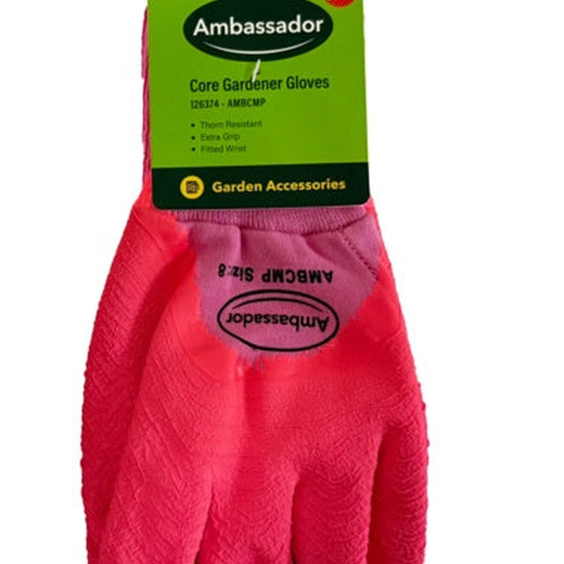 Ambassador Core Gardener Pink Gloves 8/M
