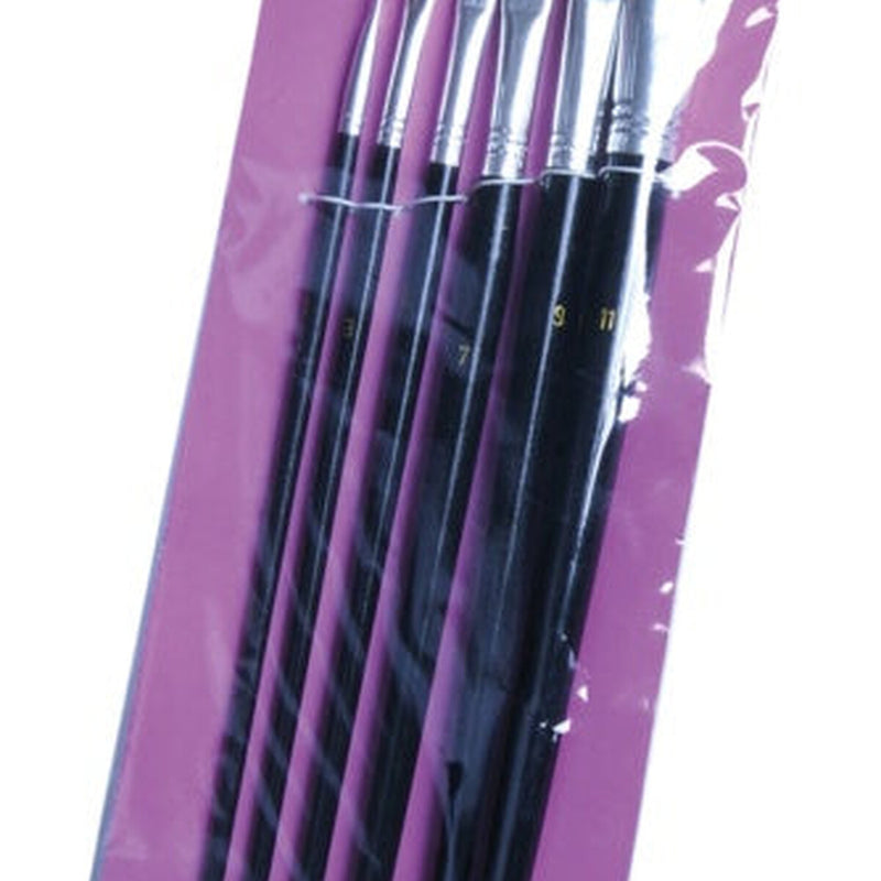 SupaDec Black Handle Artist Brush Set 6 Piece