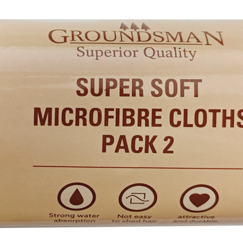Groundsman Super Soft Microfibre Cloths 36 x 36cm Pack 2