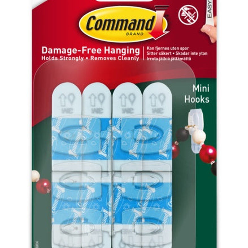 Command™ Outdoor Mini Hooks 6 Hooks & 8 Small Outdoor Strips