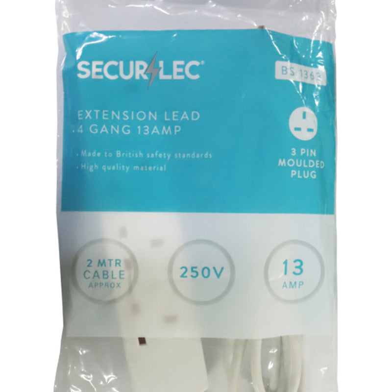 Securlec 4 Gang Extension Lead 2m 13 Amp