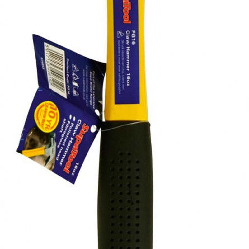 SupaTool Claw Hammer With Fibreglass Shaft 16oz