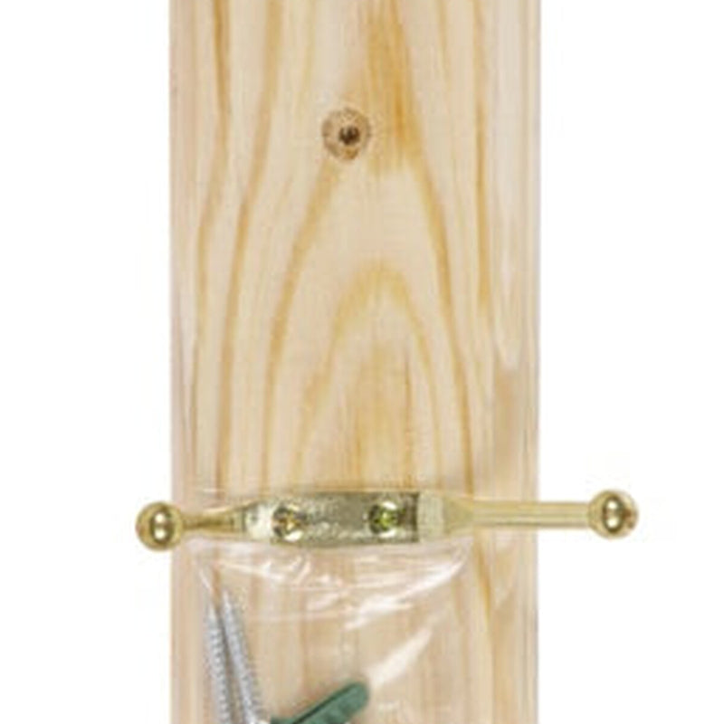 SupaHome Hat and Coat Rack with 3 Hooks Pine Finish