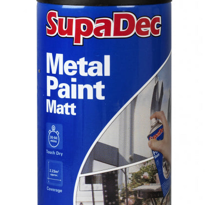 SupaDec Metal Spray Paint 400ml Matt Black