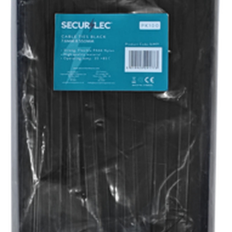 Securlec Cable Ties Black 550mm x 8mm Pack 100