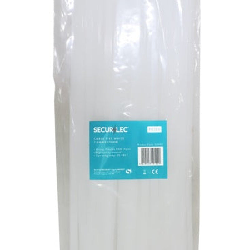 Securlec White Cable Ties 7.6mm x 370mm Pack 100