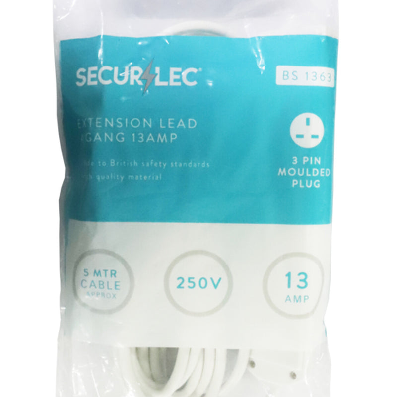 Securlec 4 Gang Extension Lead 5m 13 Amp