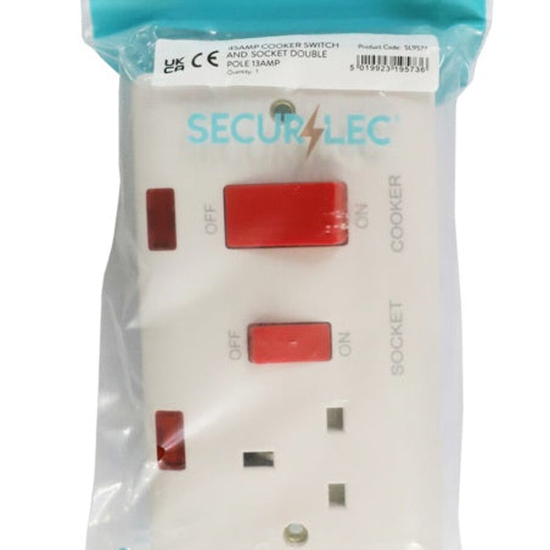Securlec Cooker Switch & Socket Double Pole Round Edge