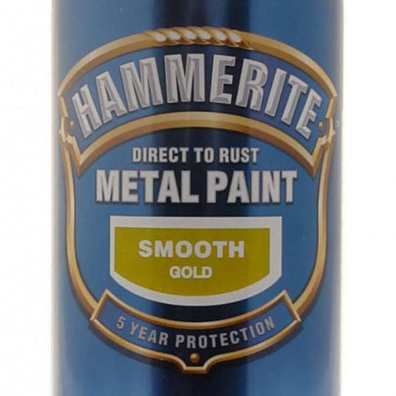 Hammerite Metal Paint 400ml Aerosol Smooth Gold