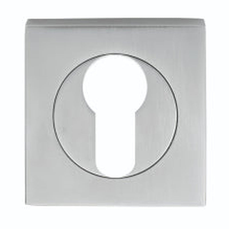 Escutcheon - Euro Profile - Square Rose - Satin Chrome 52MM