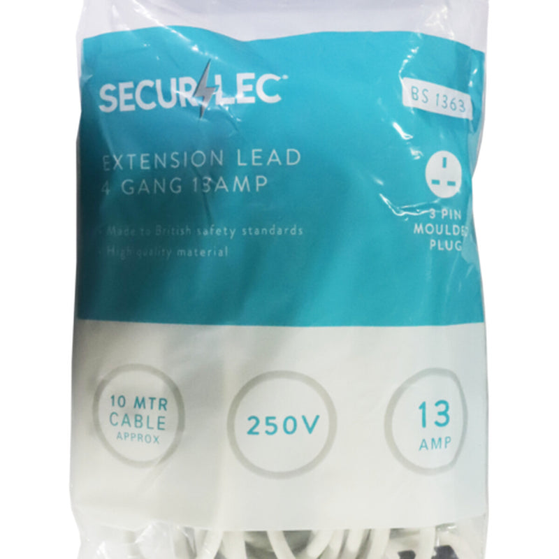 Securlec 4 Gang Extension Lead 10m