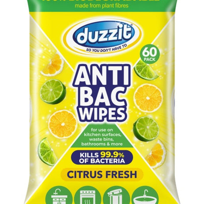 Duzzit Anti Bac Wipes Citrus Fresh Pack 60