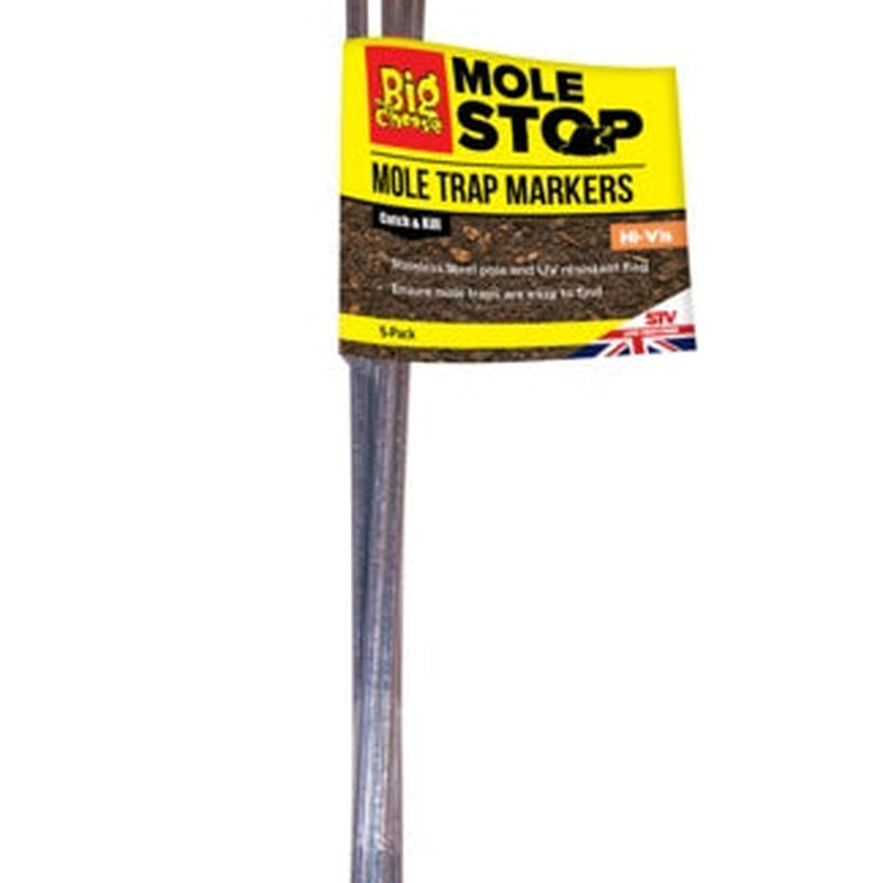 The Big Cheese Hi-Vis Mole Trap Markers Pack 5