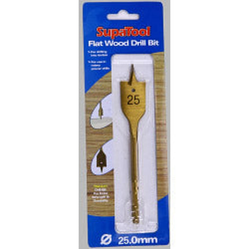 SupaTool Titanium Coated Flat Wood Drill Bits 25mm