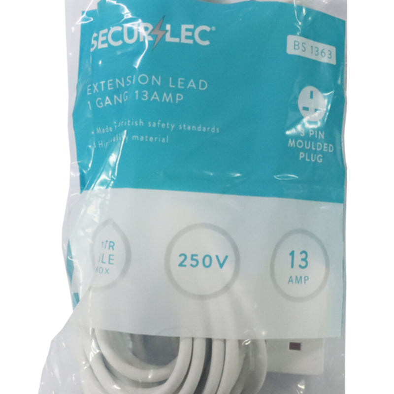 Securlec 1 Gang Extension Lead 10m 13 Amp