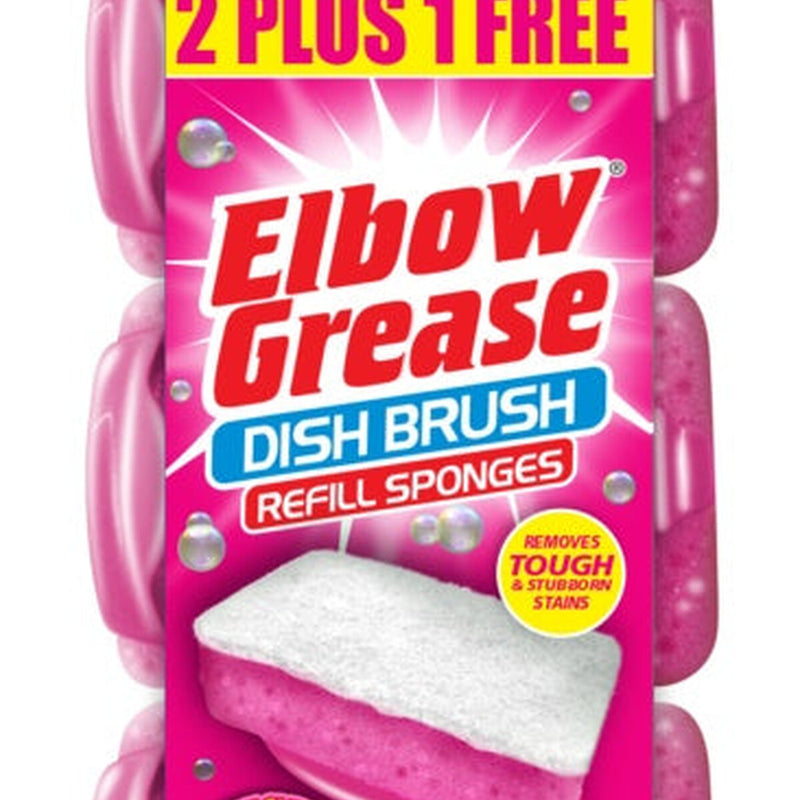 Elbow Grease Pink Dish Brush Refill 3 Pack