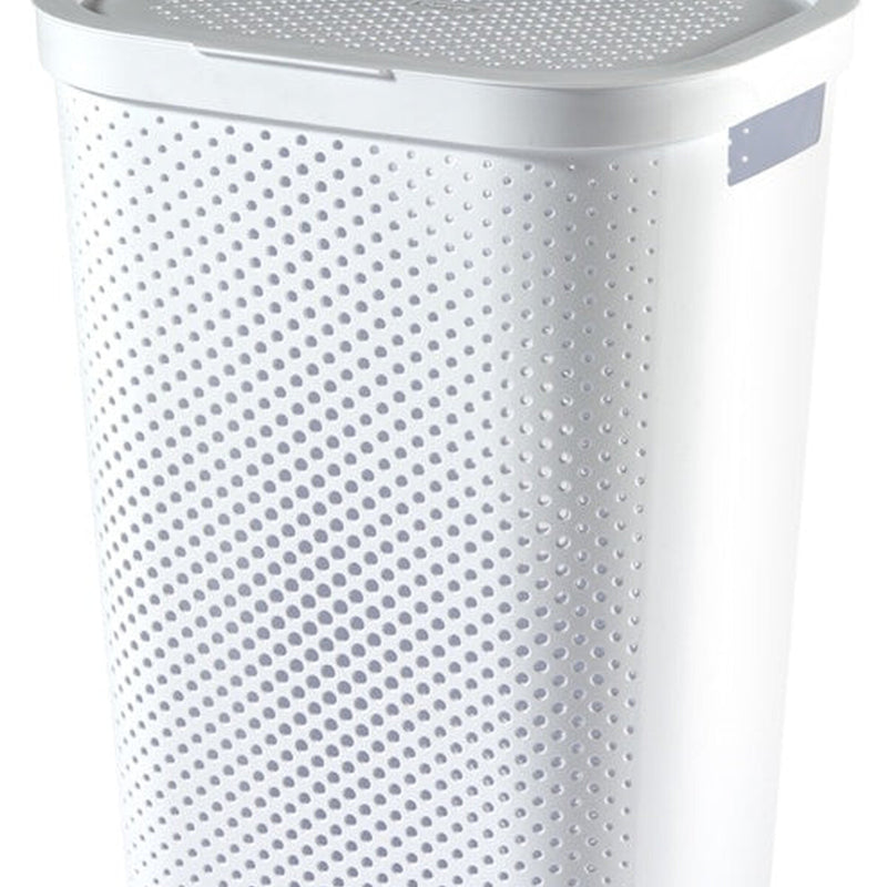 Curver Recycled Infinity Dots Laundry Hamper 60L White