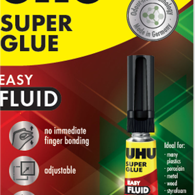 UHU Superglue Easy Fluid 3gm Blister Pack
