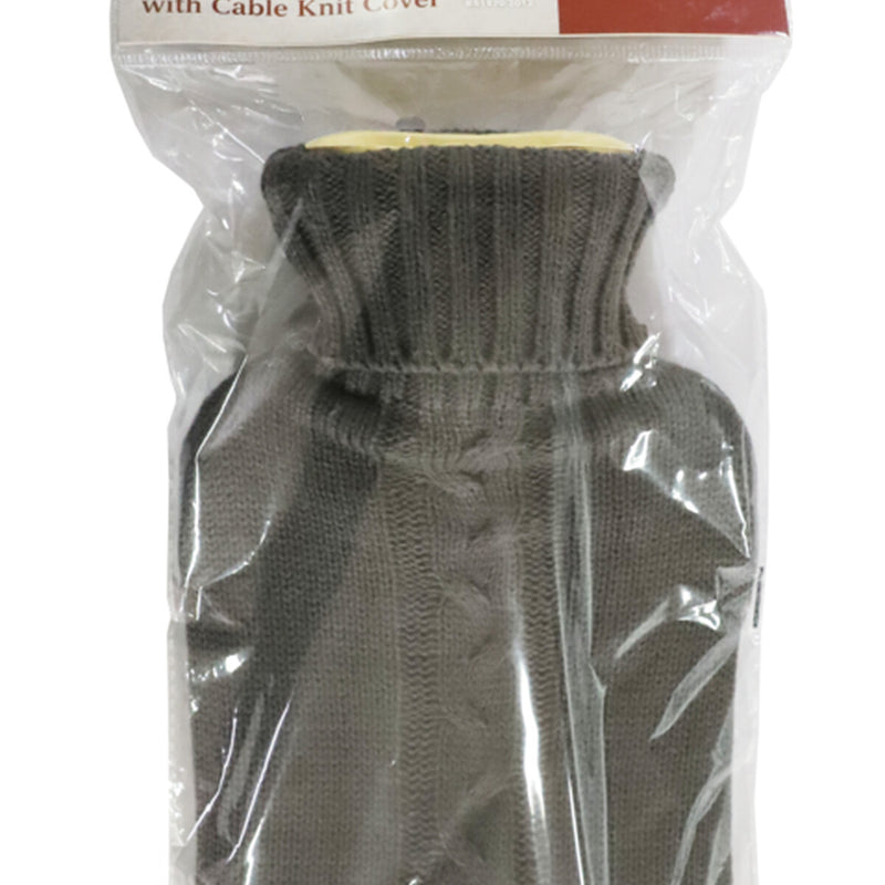 Hearth & Home Hot Water Bottle With Knit Cover Grey 1L