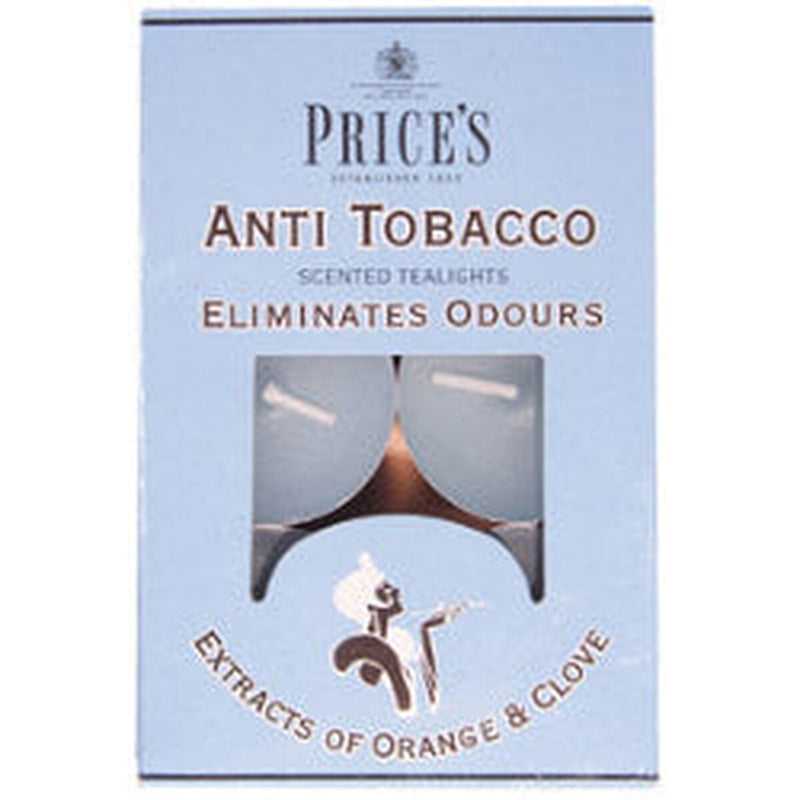 Price's Candles Tealights Pack 6 Anti Tobacco