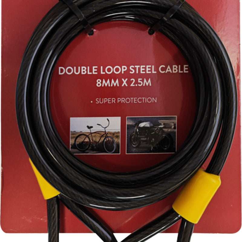 Securit Double Loop Steel Cable 2.5m x 8mm