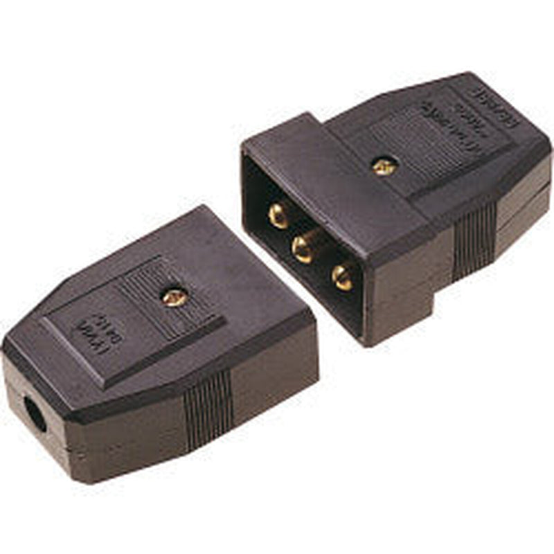 Securlec 5A, 3 Pin Nylon Connector, Black Pre-Packed
