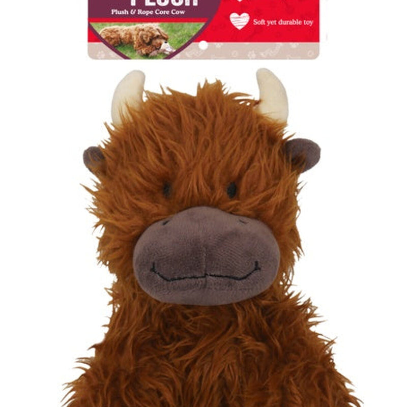 ROSEWOOD Tough Rope Core Cow Dog Toy