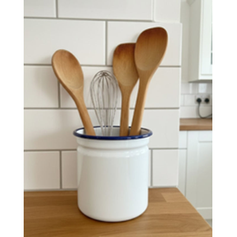 Falcon Enamel Cutlery Holder Traditional White 11.5cm