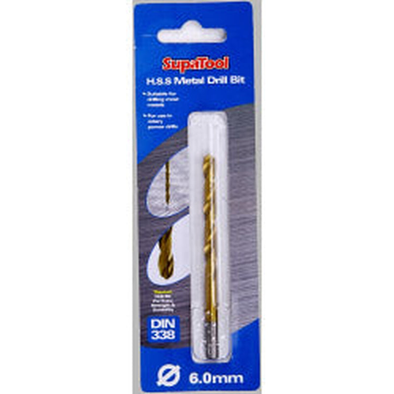 SupaTool Titanium Coated HSS Drill Bits 6.0 x 93mm