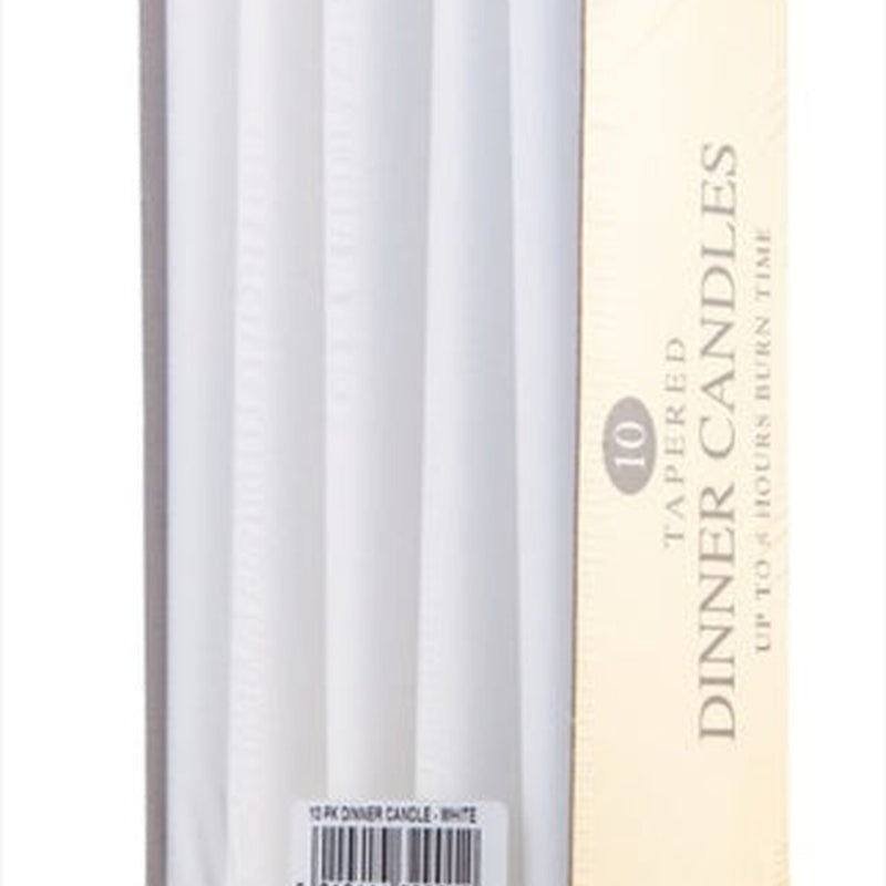 Price's Candles Dinner Candles Pack 10 White