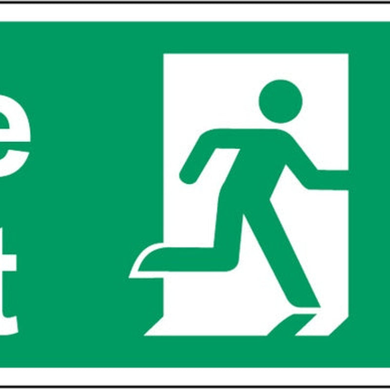 Securit Fire Exit Arrow Down 400mmx150mm