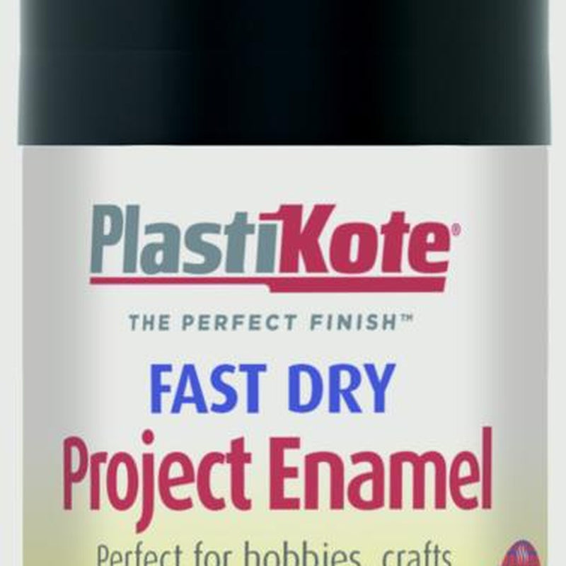 PlastiKote Fast Dry Enamel Aerosol Paint Flat Black - 100ml