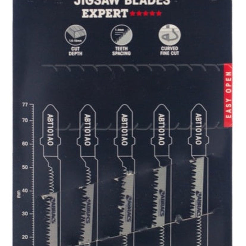 Abracs Jigsaw Blade For Wood Pack 5 77mm