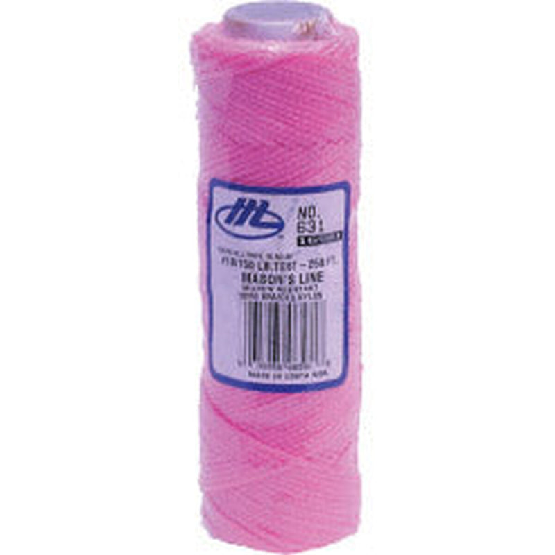 Marshalltown Masons Braided Nylon Line Fluorescent Pink - 250' (76m)